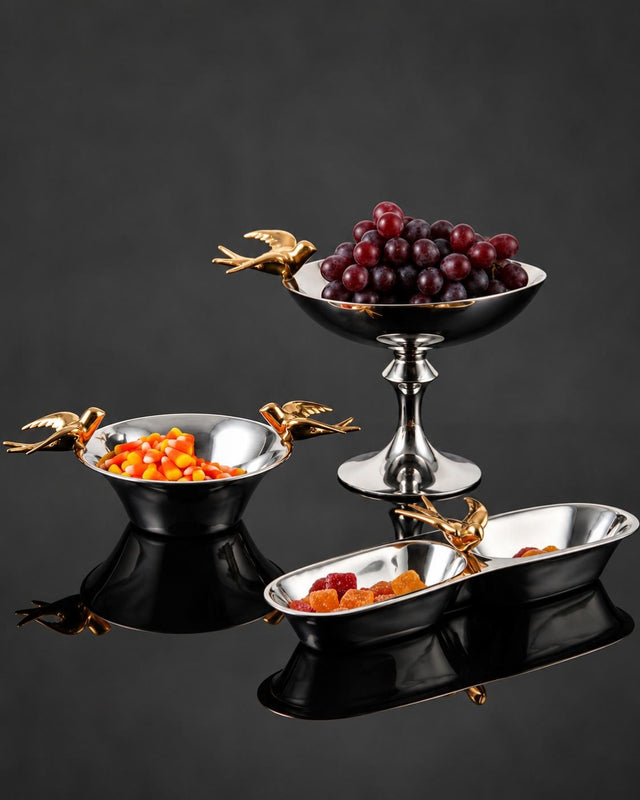 Dove Bowls Sm Silver/Gold