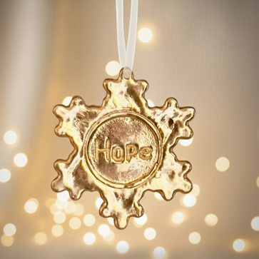 Ornament Gold Snowflake Hope - Nima Oberoi Lunares