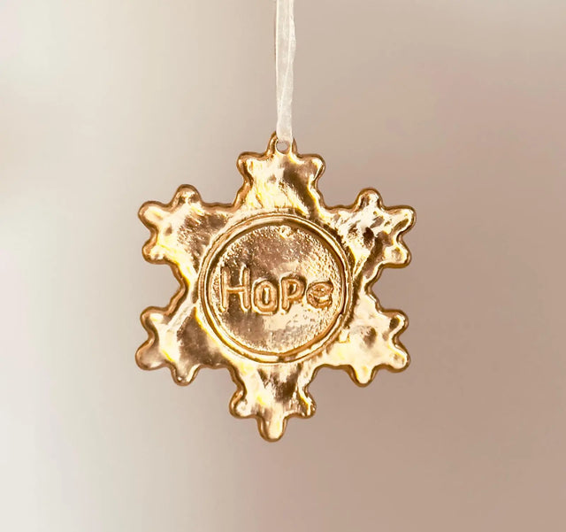 Ornament Gold Snowflake Hope - Nima Oberoi Lunares