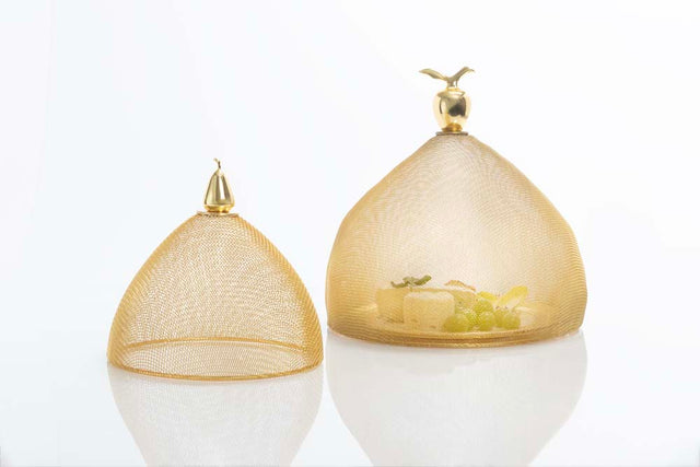 Gold Mesh Domes Set of 2 (1 Each Lg & Sm) - Nima Oberoi Lunares