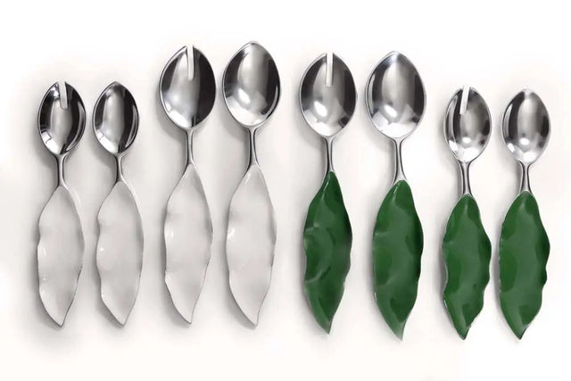 Verdura Salad Servers Set Green - Nima Oberoi Lunares