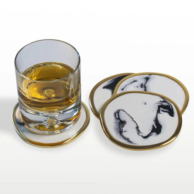 Bianco Nero Coaster Set/4