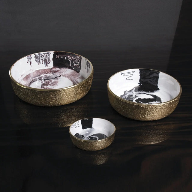 Bianco Nero Round Bowl