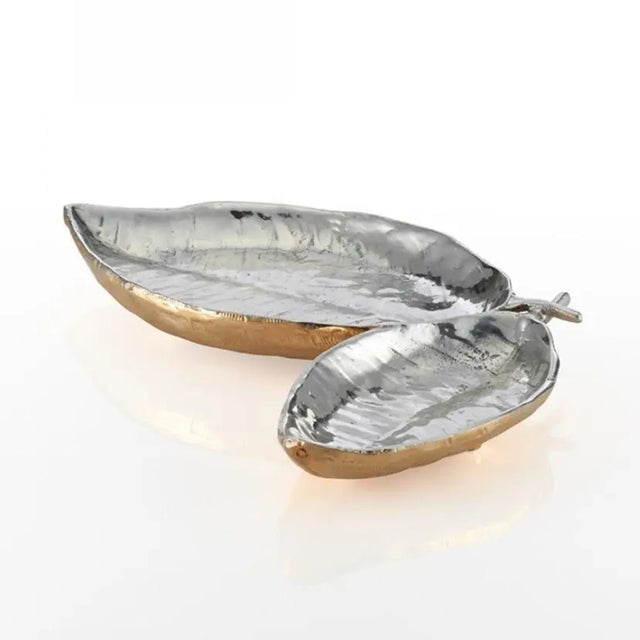 Feather Double Dish Silver/Gold - Nima Oberoi Lunares