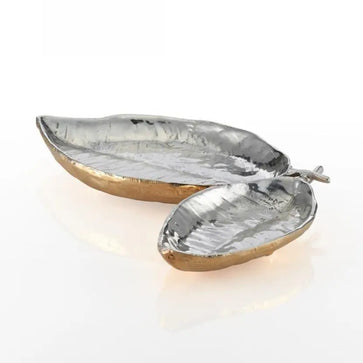 Feather Double Dish Silver/Gold - Nima Oberoi Lunares