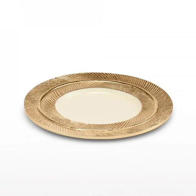Feather Plates Gold/Oyster - Nima Oberoi Lunares