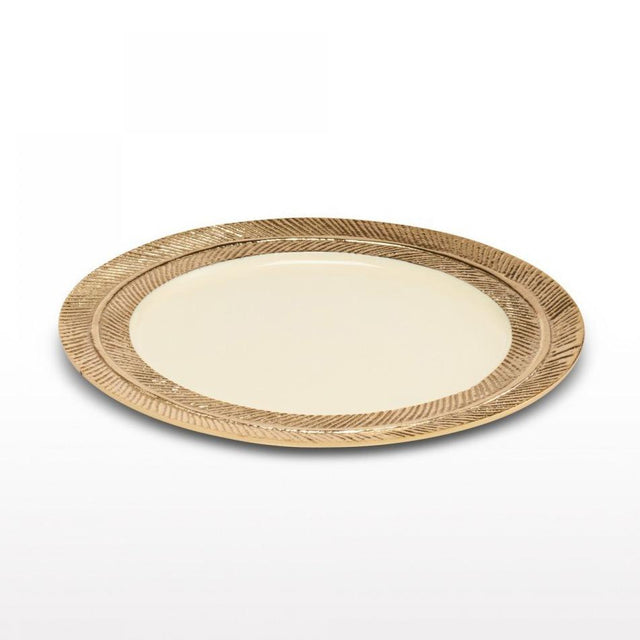 Feather Plates Gold/Oyster - Nima Oberoi Lunares