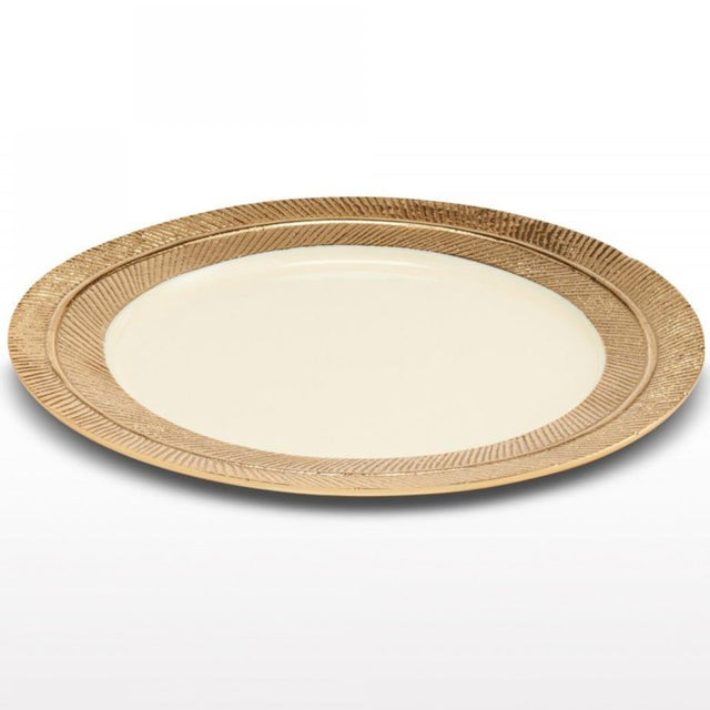 Feather Plates Gold/Oyster - Nima Oberoi Lunares