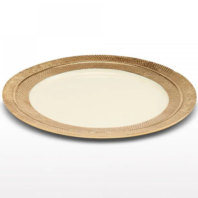 Feather Plates Gold/Oyster - Nima Oberoi Lunares