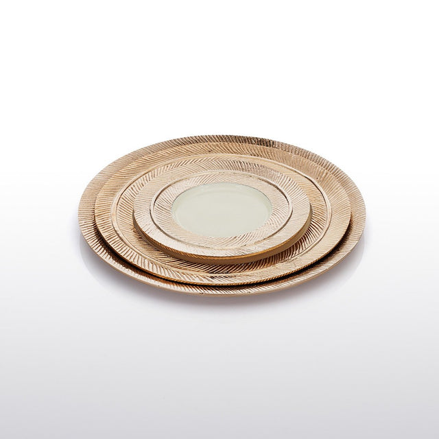 Feather Plates Gold/Oyster - Nima Oberoi Lunares