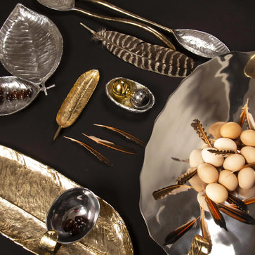 Nest Salt And Pepper W/Tray Silver/Gold - Nima Oberoi Lunares
