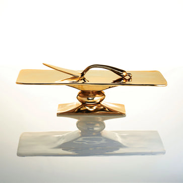Rock Rectangle Cakestand Gold - Nima Oberoi Lunares