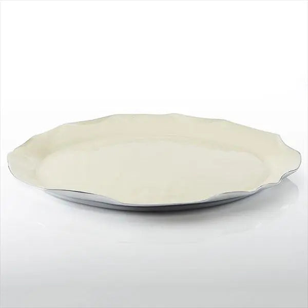 Ruffled Oval Platter Oyster Lg