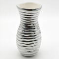 Spiral-patterned vase on a white background