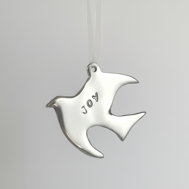 Ornament Silver Dove 'Joy'