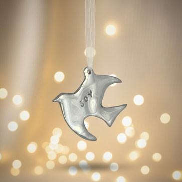 Ornament Silver Dove 'Joy'