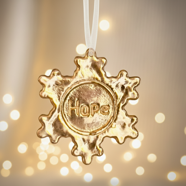 Ornament Gold Snowflake Hope - Nima Oberoi Lunares 