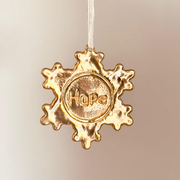 Ornament Gold Snowflake Hope