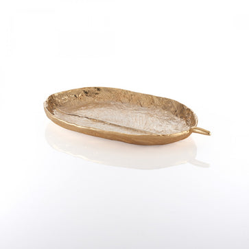 Feather Wide Oval Tray Gold - Nima Oberoi Lunares 