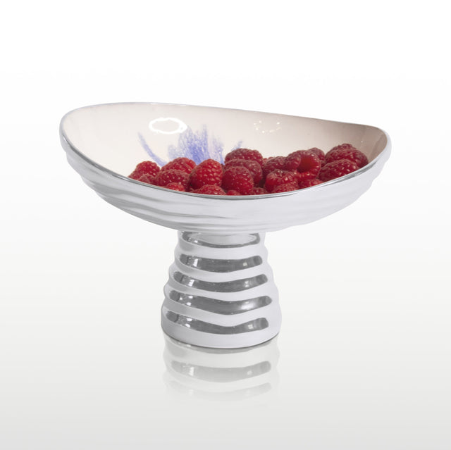 Blue Pedestal Bowl - Pedestal Bowl | Nima Oberoi Lunares