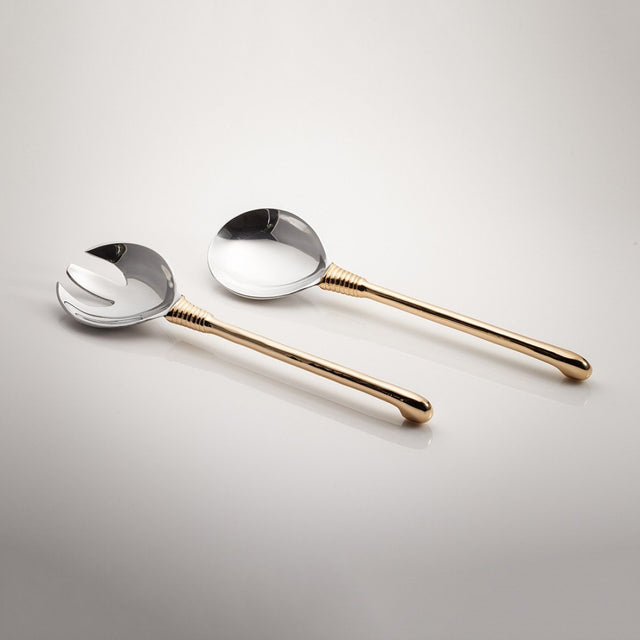 Djembe Salad Server Long Gold - Nima Oberoi Lunares 