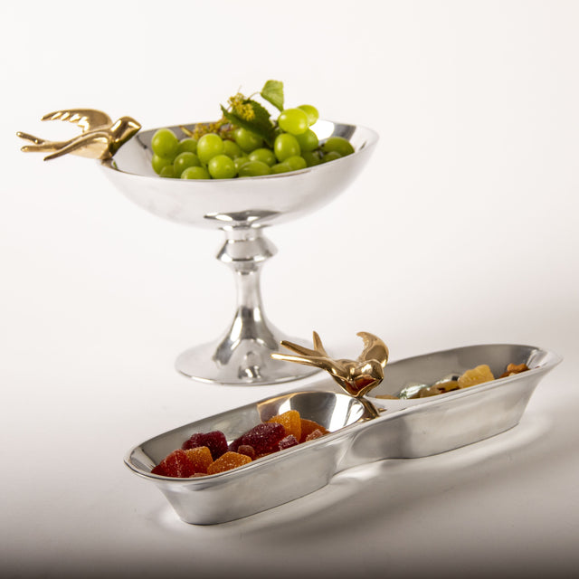 Dove Candy Dish Silver/Gold - Nima Oberoi Lunares 