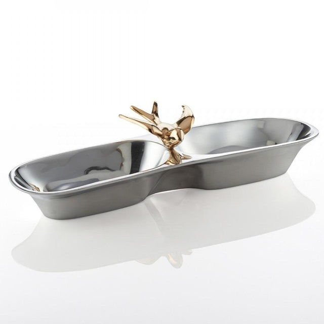 Dove Double Snack Dish Silver/Gold - Nima Oberoi Lunares 