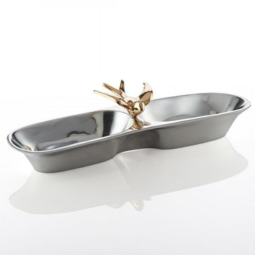 Dove Double Snack Dish Silver/Gold - Nima Oberoi Lunares 