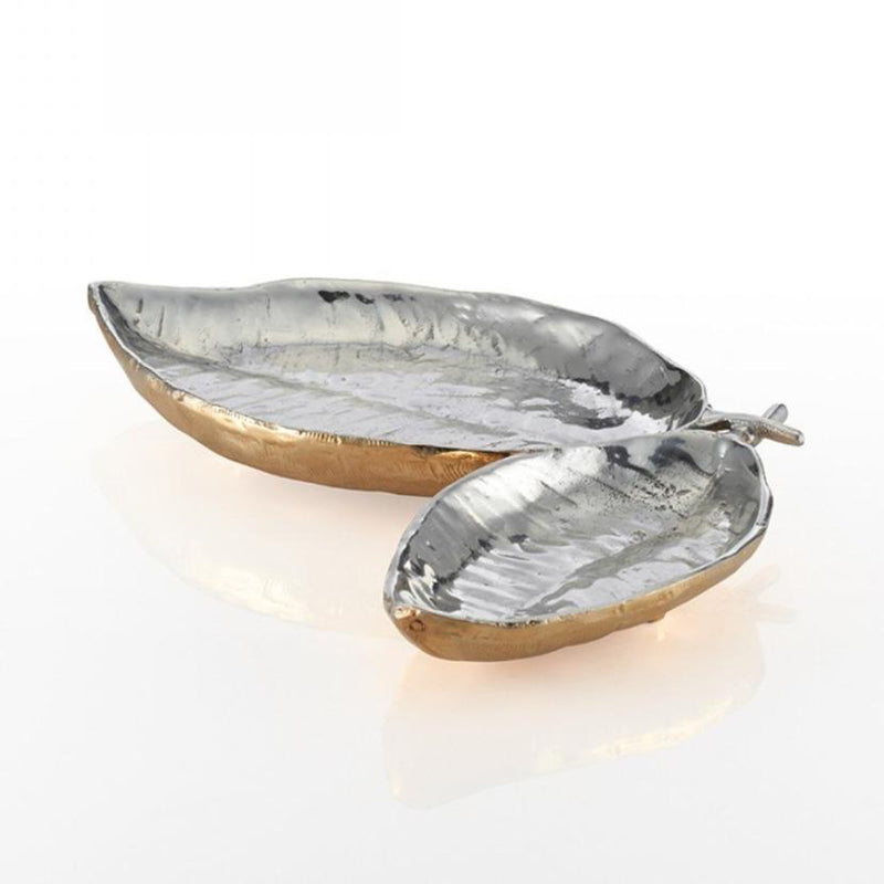 Feather Double Dish Silver/Gold - Nima Oberoi Lunares 