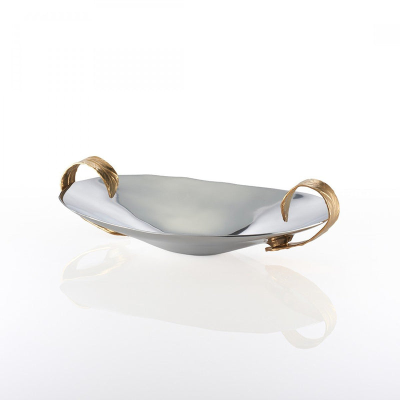 Feather Oval Handle Bowl Silver/Gold - Nima Oberoi Lunares 
