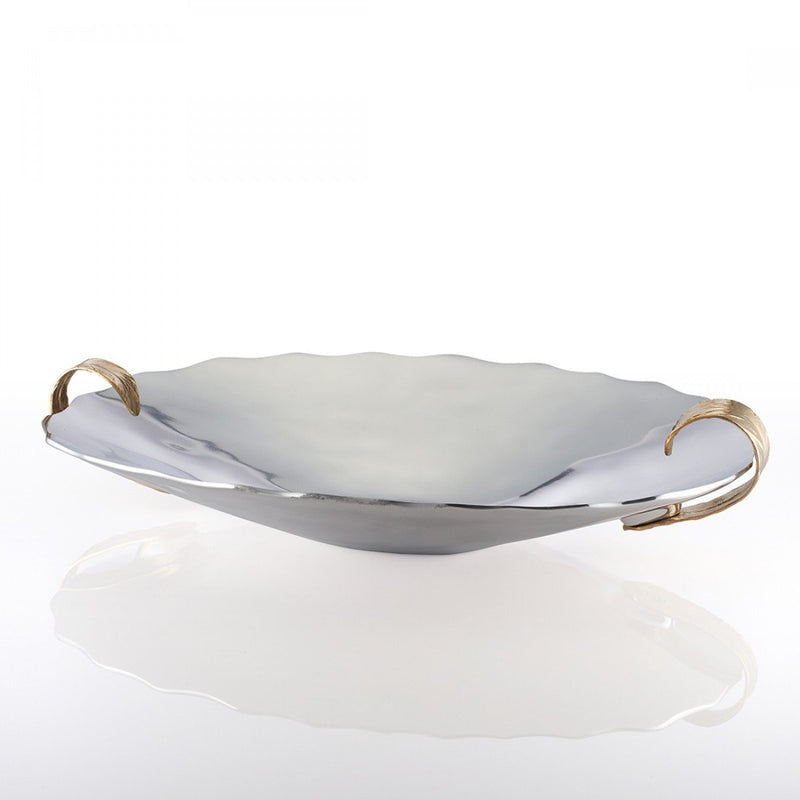 Feather Oval Handle Bowl Silver/Gold - Nima Oberoi Lunares 