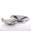 Feather Oval Handle Bowl Silver/Gold - Nima Oberoi Lunares 