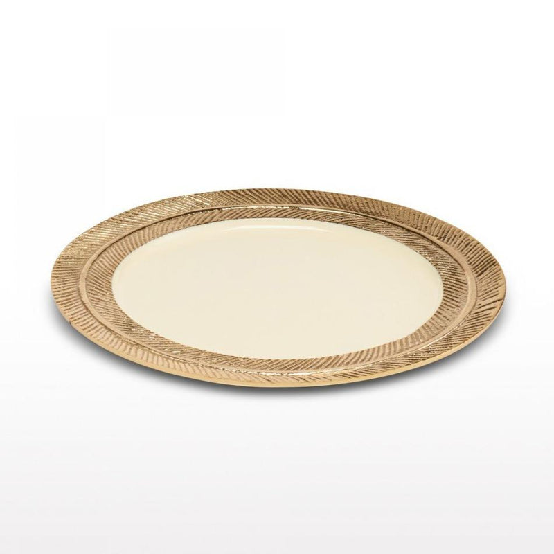 Feather Plates Gold/Oyster - Nima Oberoi Lunares 