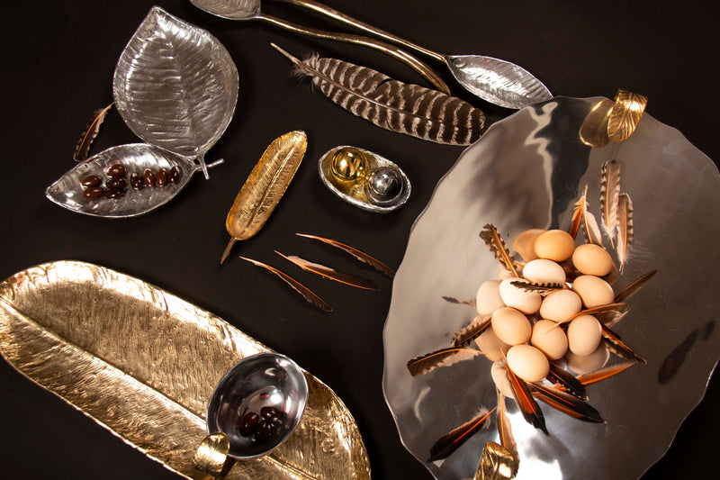 Nest Salt And Pepper W/Tray Silver/Gold - Nima Oberoi Lunares 