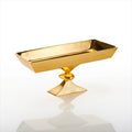 Rock Rectangle Pedestal Bowl Gold