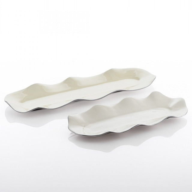 Ruffled Long Trays Oyster - Nima Oberoi Lunares 