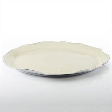 Ruffled Oval Platter Oyster Lg