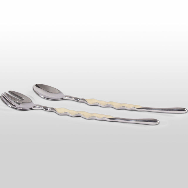 Ruffled Salad Server Silver